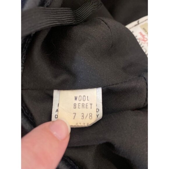 Bancroft Black Wool Beret Size 7 3/8 Military Spec MIL-B-43172 Made In USA - Picture 5 of 6